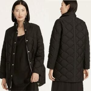 J. Crew Women's Quilted Cocoon Puffer With PrimaLoft Black Long Line Size S